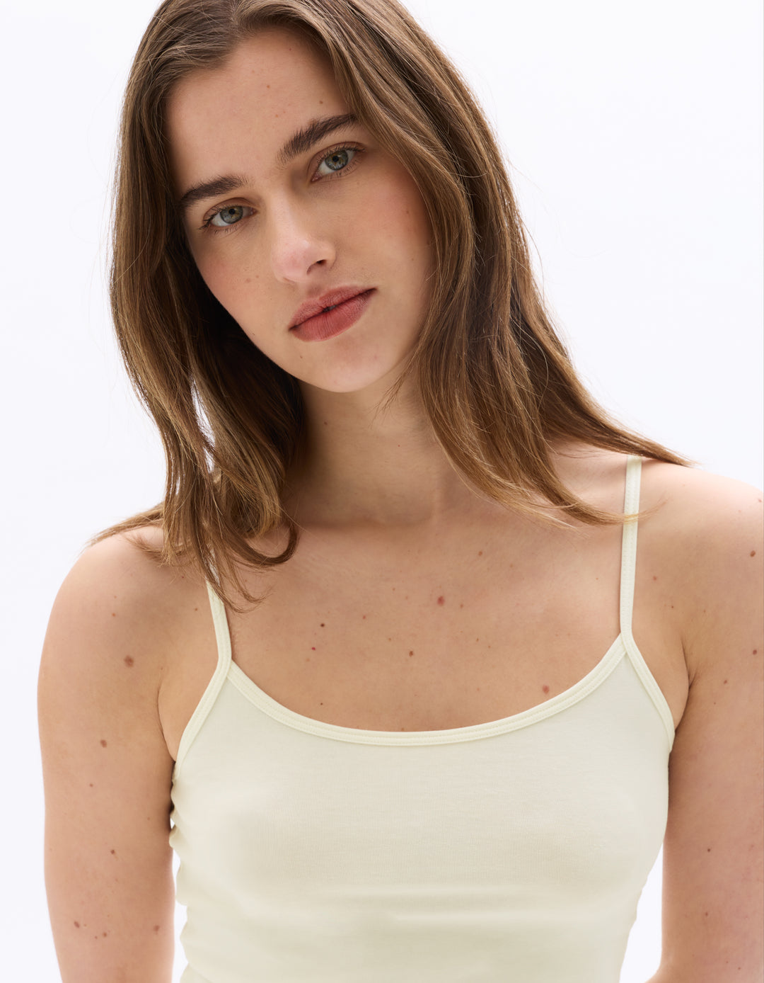 Plain tank top with thin straps