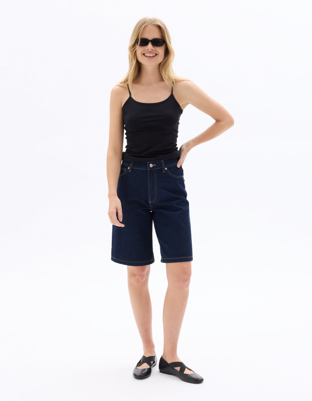 Plain tank top with thin straps