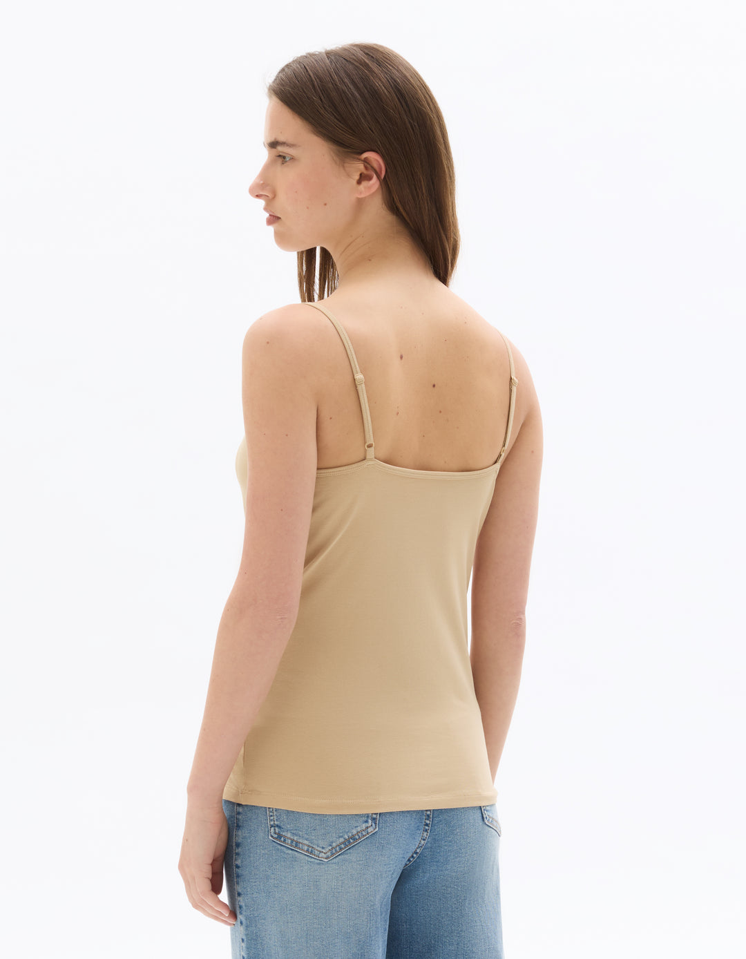 Plain tank top with thin straps