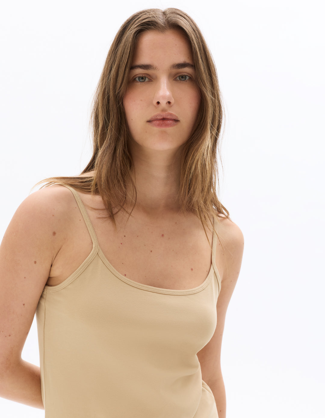 Plain tank top with thin straps