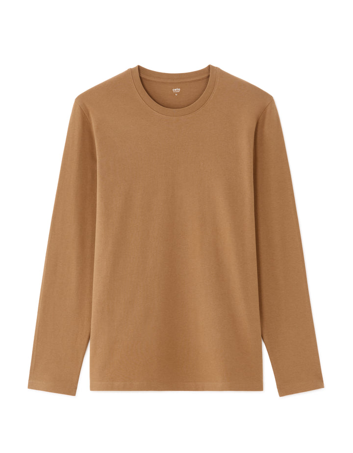 Regular fit long-sleeved 100% cotton T-shirt