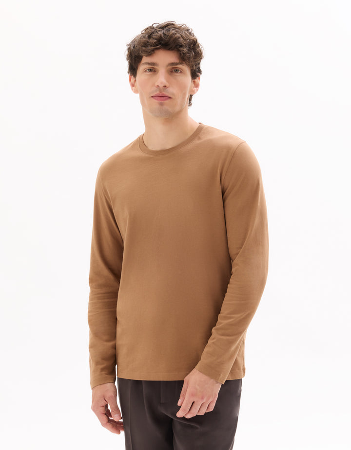 Regular fit long-sleeved 100% cotton T-shirt