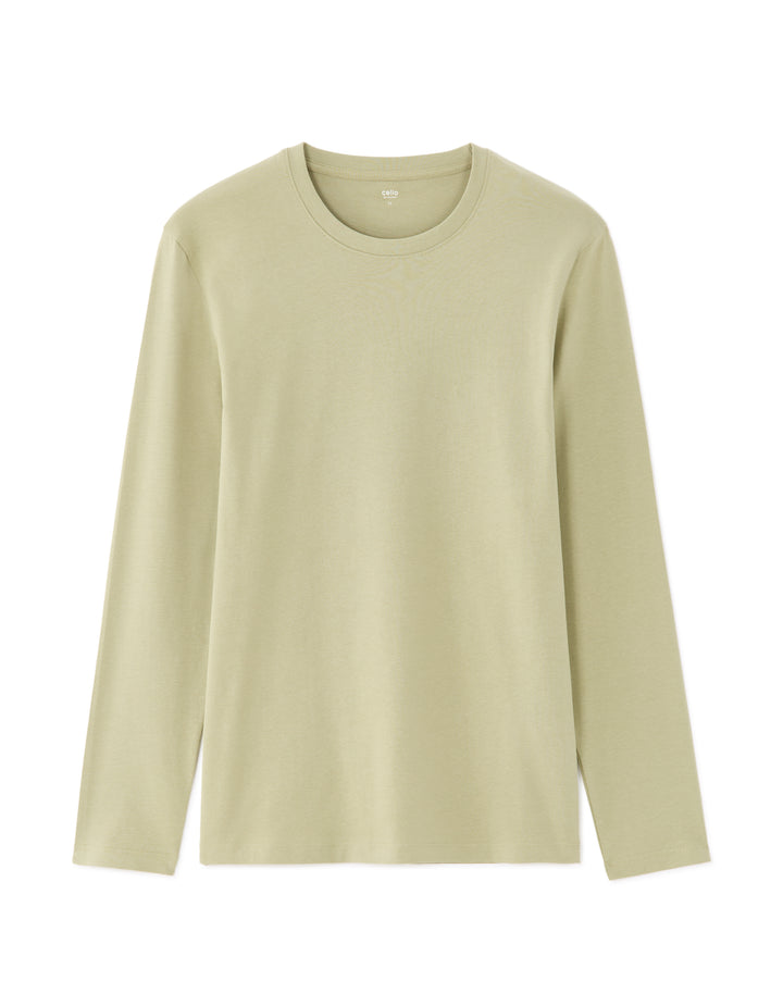 Regular fit long-sleeved 100% cotton T-shirt