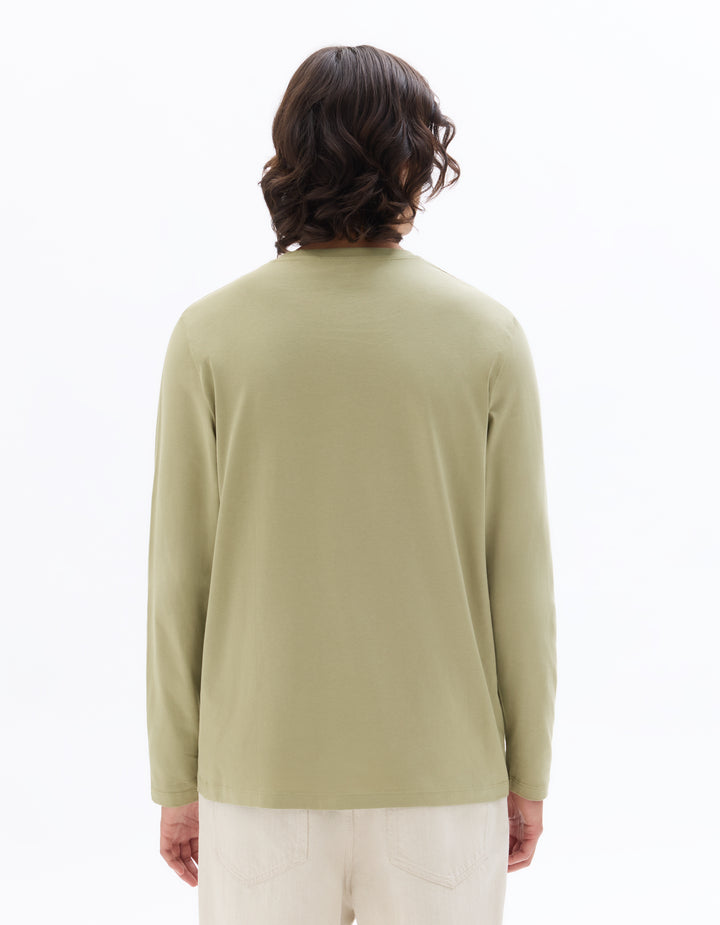 Regular fit long-sleeved 100% cotton T-shirt