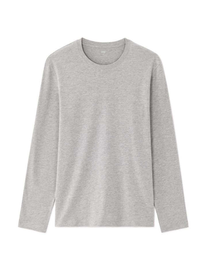 Regular fit long-sleeved 100% cotton T-shirt