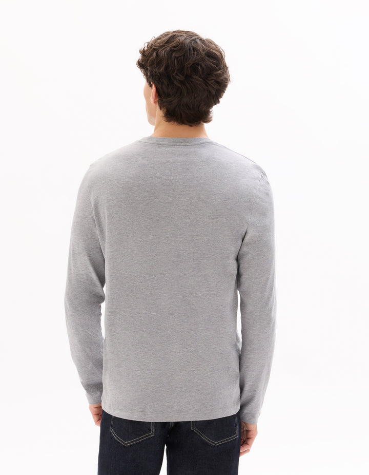 Regular fit long-sleeved 100% cotton T-shirt
