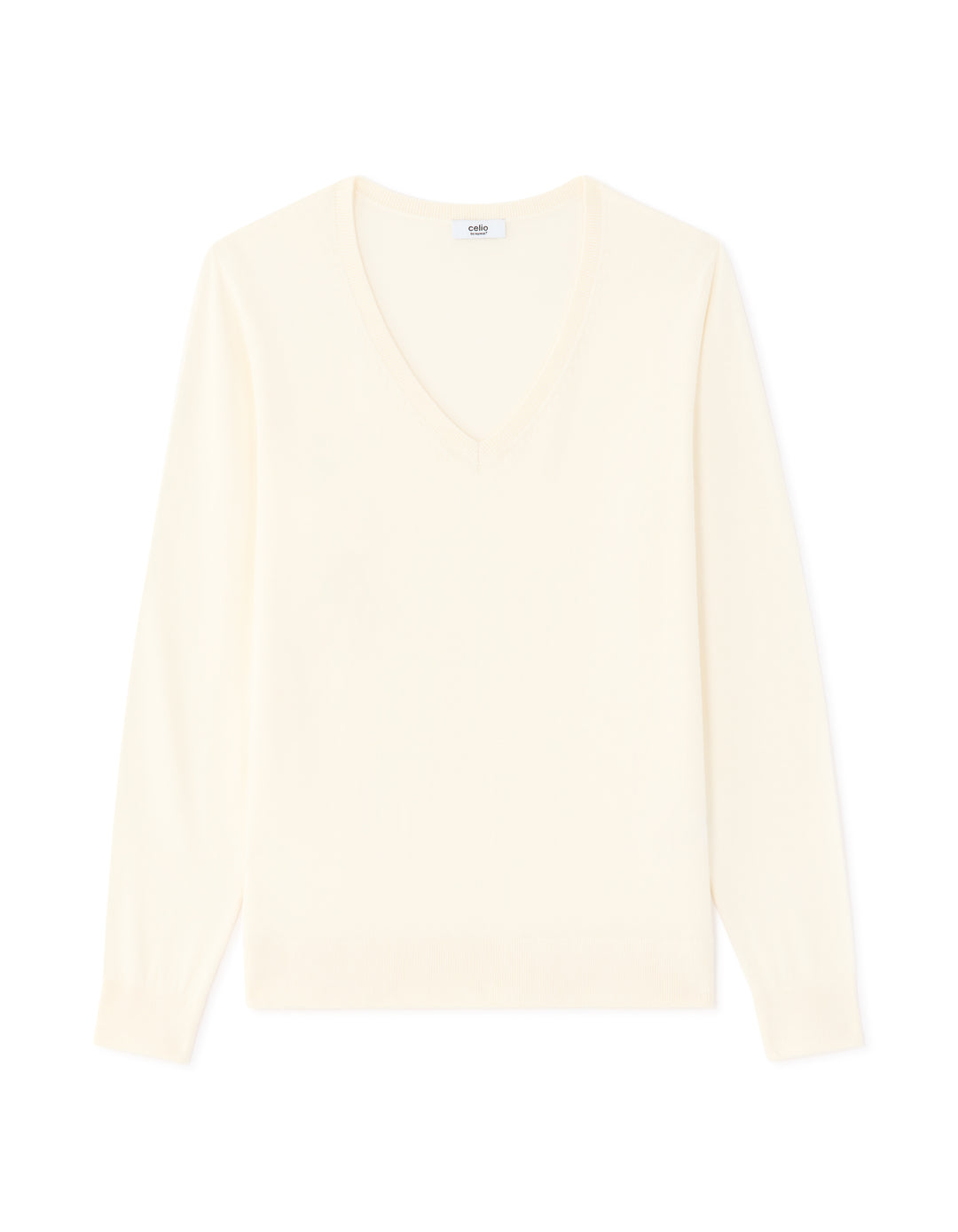 Fine knit V-neck sweater