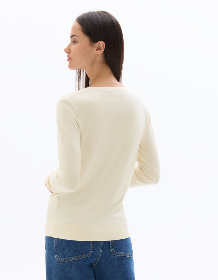 Fine knit V-neck sweater
