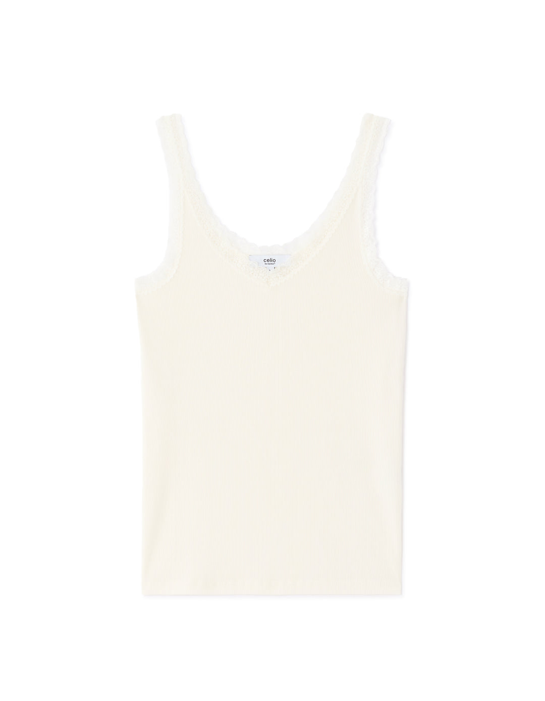 Ribbed lace tank top