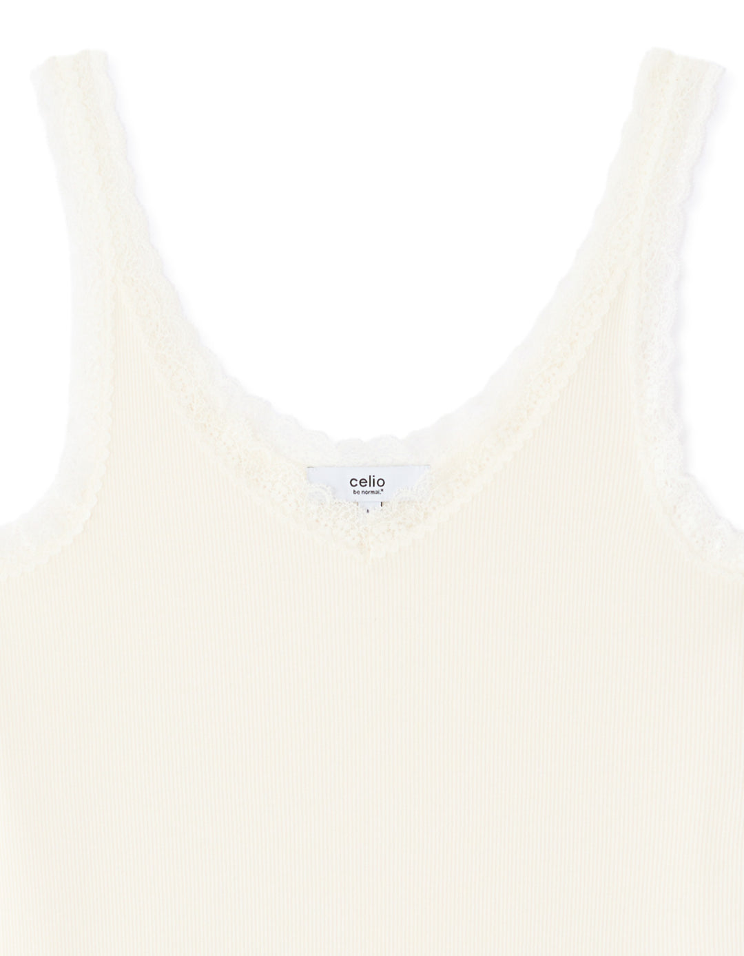 Ribbed lace tank top