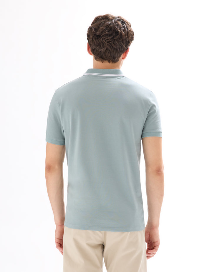 Slim stretch cotton polo shirt