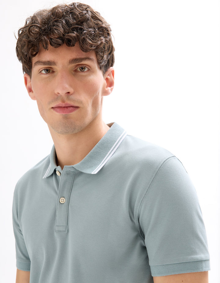 Slim stretch cotton polo shirt