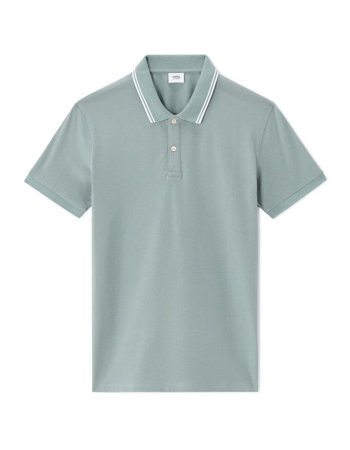 Slim stretch cotton polo shirt