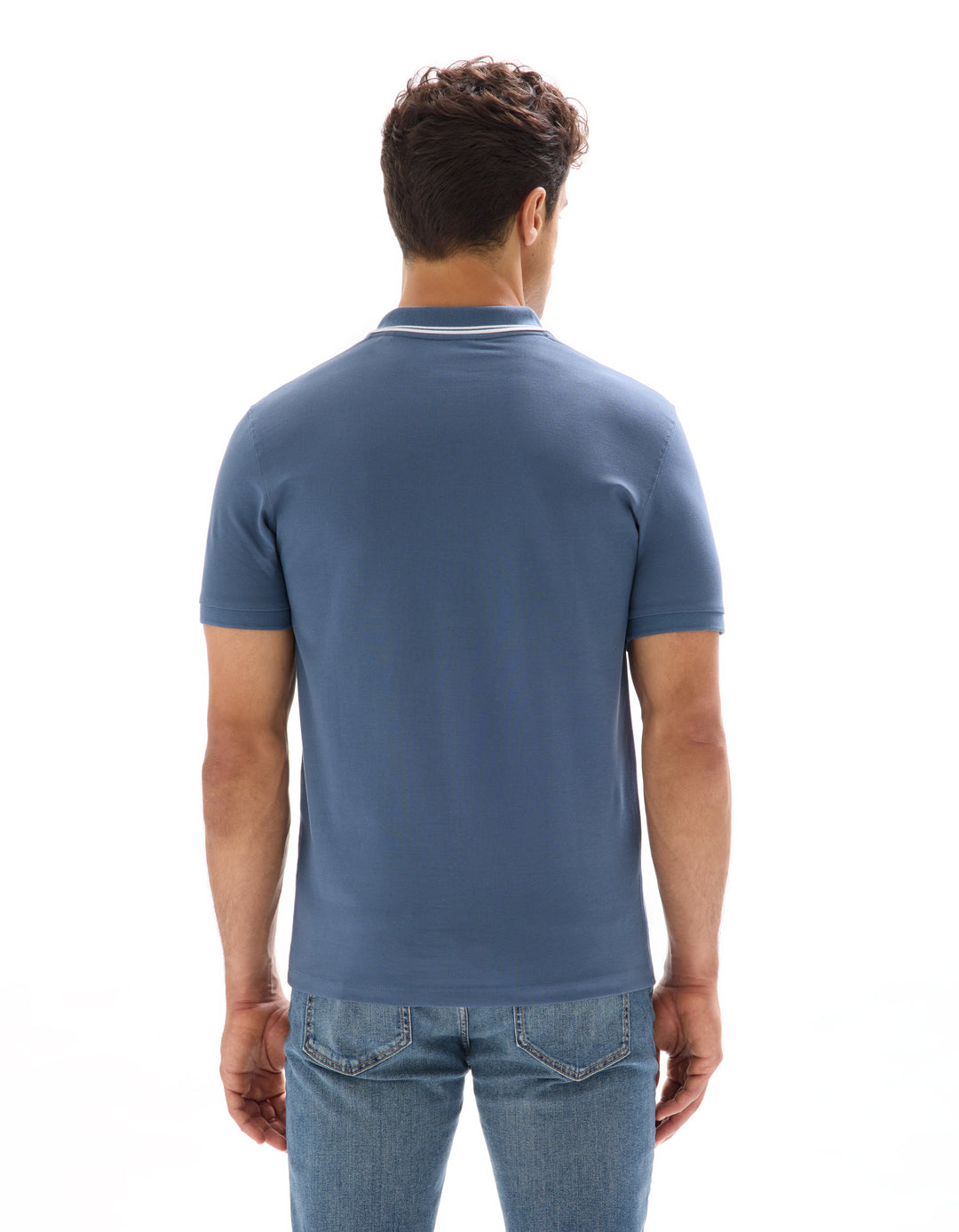 Slim stretch cotton polo shirt
