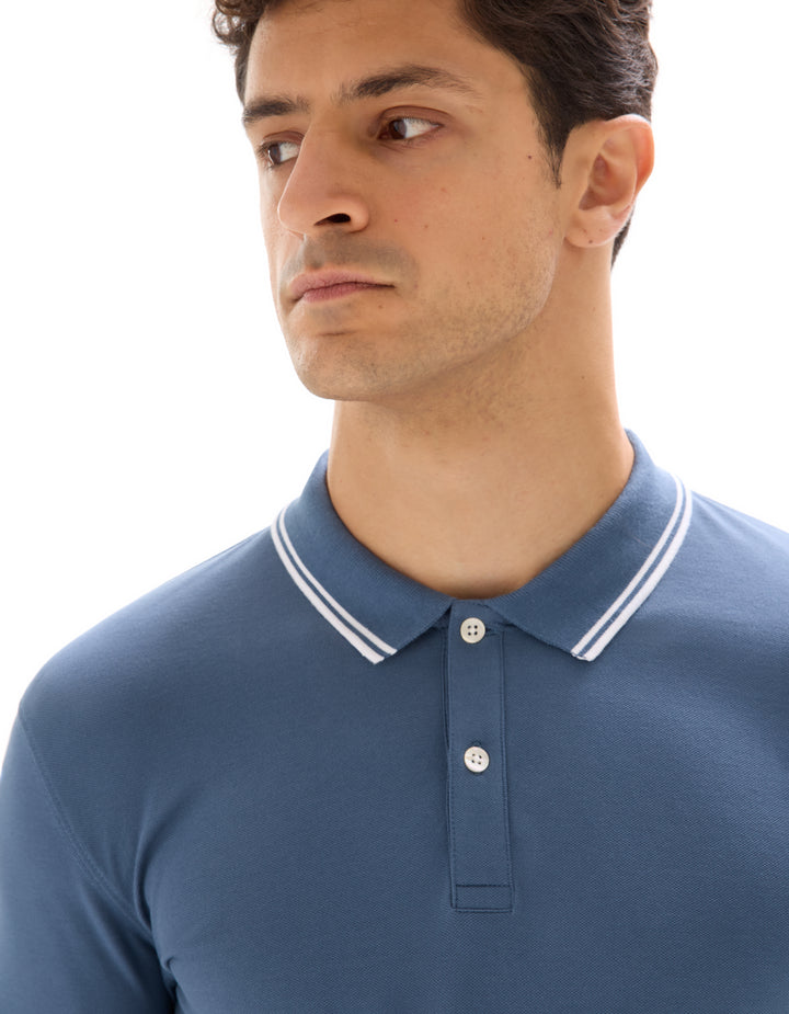 Slim stretch cotton polo shirt