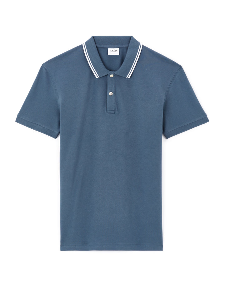 Slim stretch cotton polo shirt