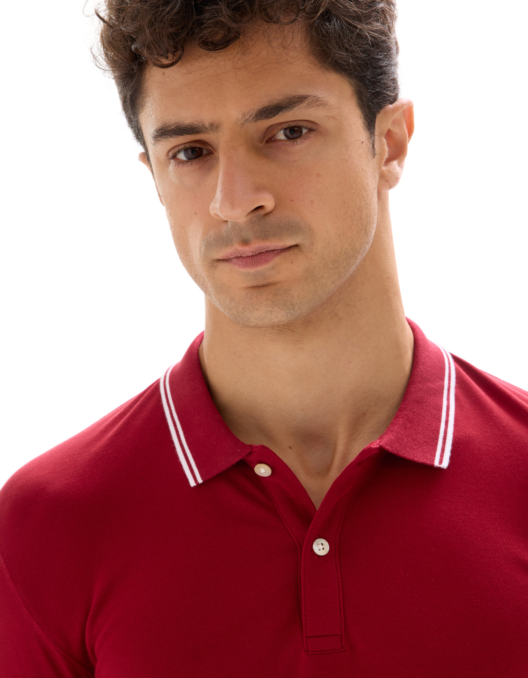 Slim stretch cotton polo shirt