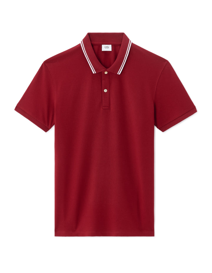 Slim stretch cotton polo shirt