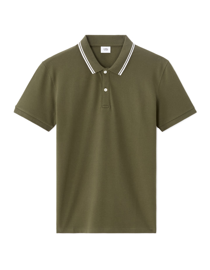 Slim stretch cotton polo shirt