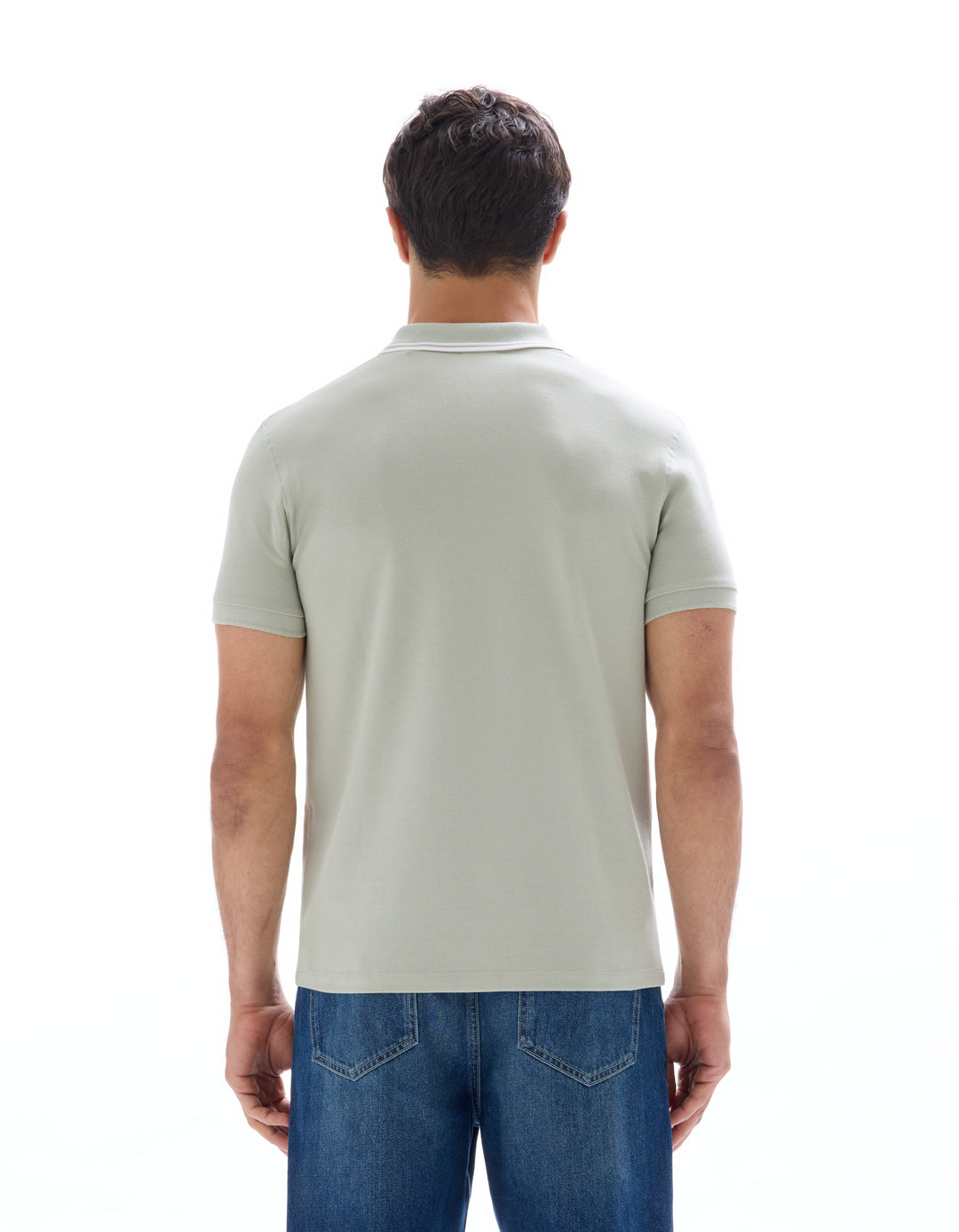 Slim stretch cotton polo shirt
