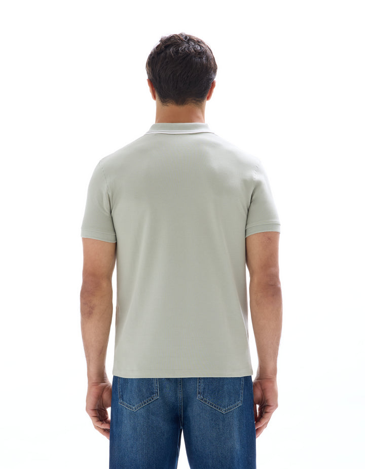 Slim stretch cotton polo shirt