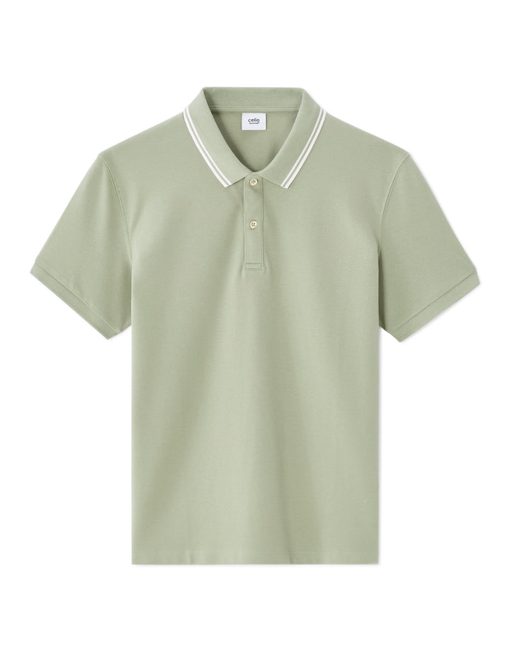 Slim stretch cotton polo shirt