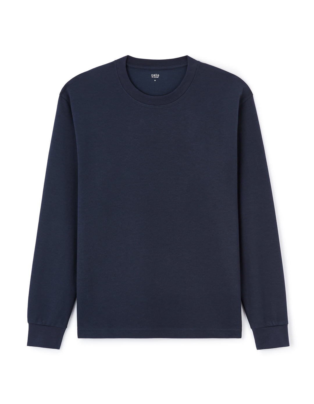 Relaxed long-sleeved cotton blend T-shirt