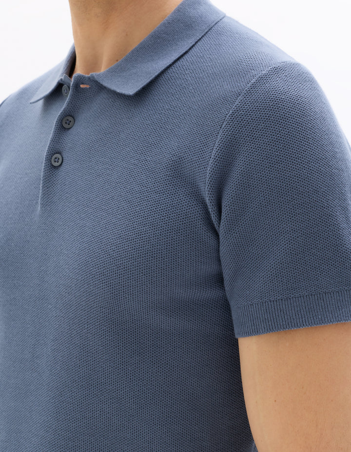 Men - Knitted - Polo Shirt - Short sleeves