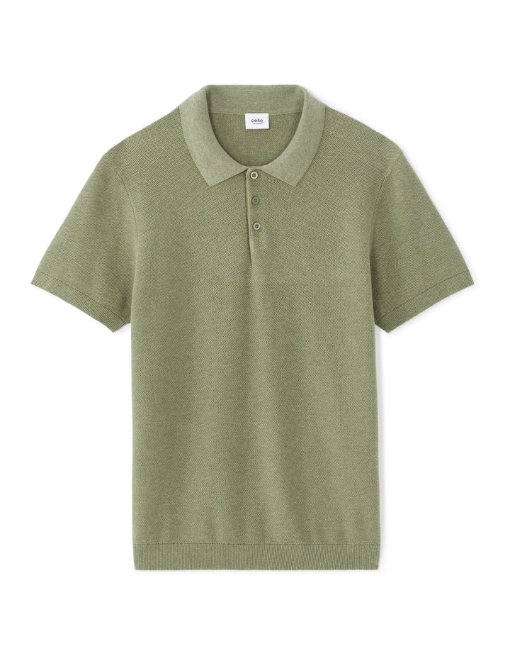 Men - Knitted - Polo Shirt - Short sleeves