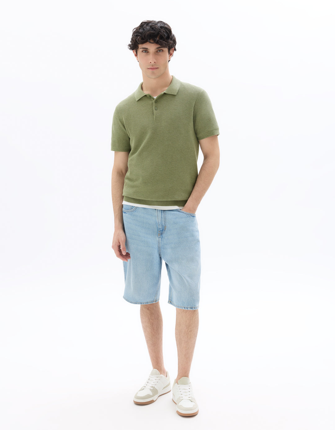 Men - Knitted - Polo Shirt - Short sleeves