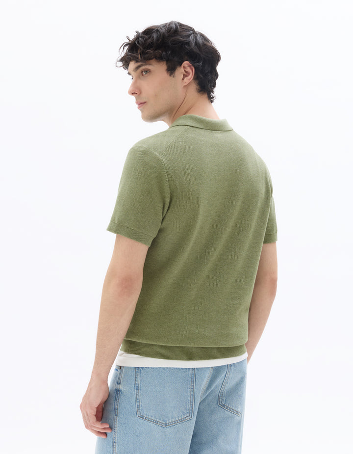 Men - Knitted - Polo Shirt - Short sleeves