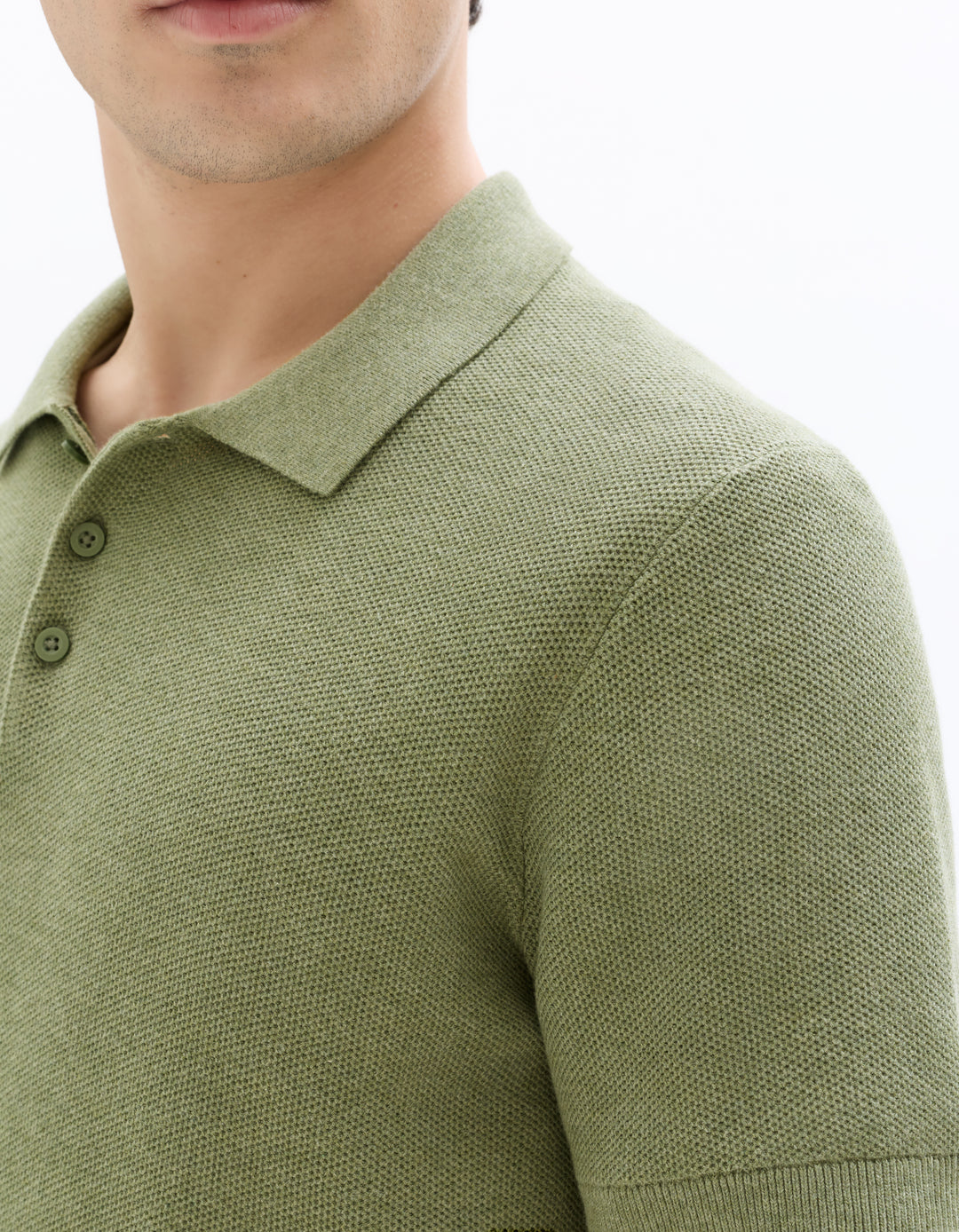 Men - Knitted - Polo Shirt - Short sleeves