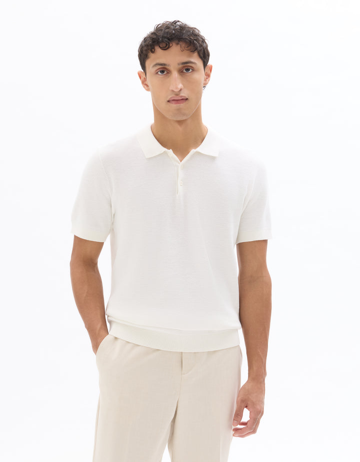 Men - Knitted - Polo Shirt - Short sleeves