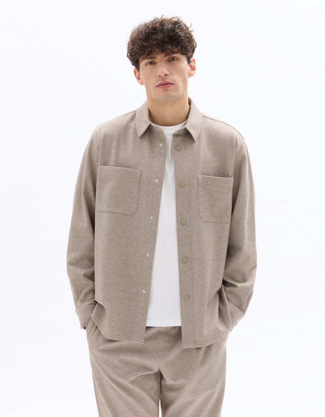 Men - Knitted - Shirt - Long sleeves