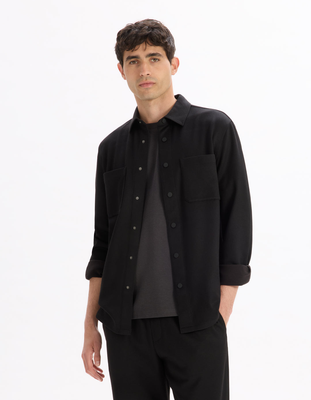 Men - Knitted - Shirt - Long sleeves