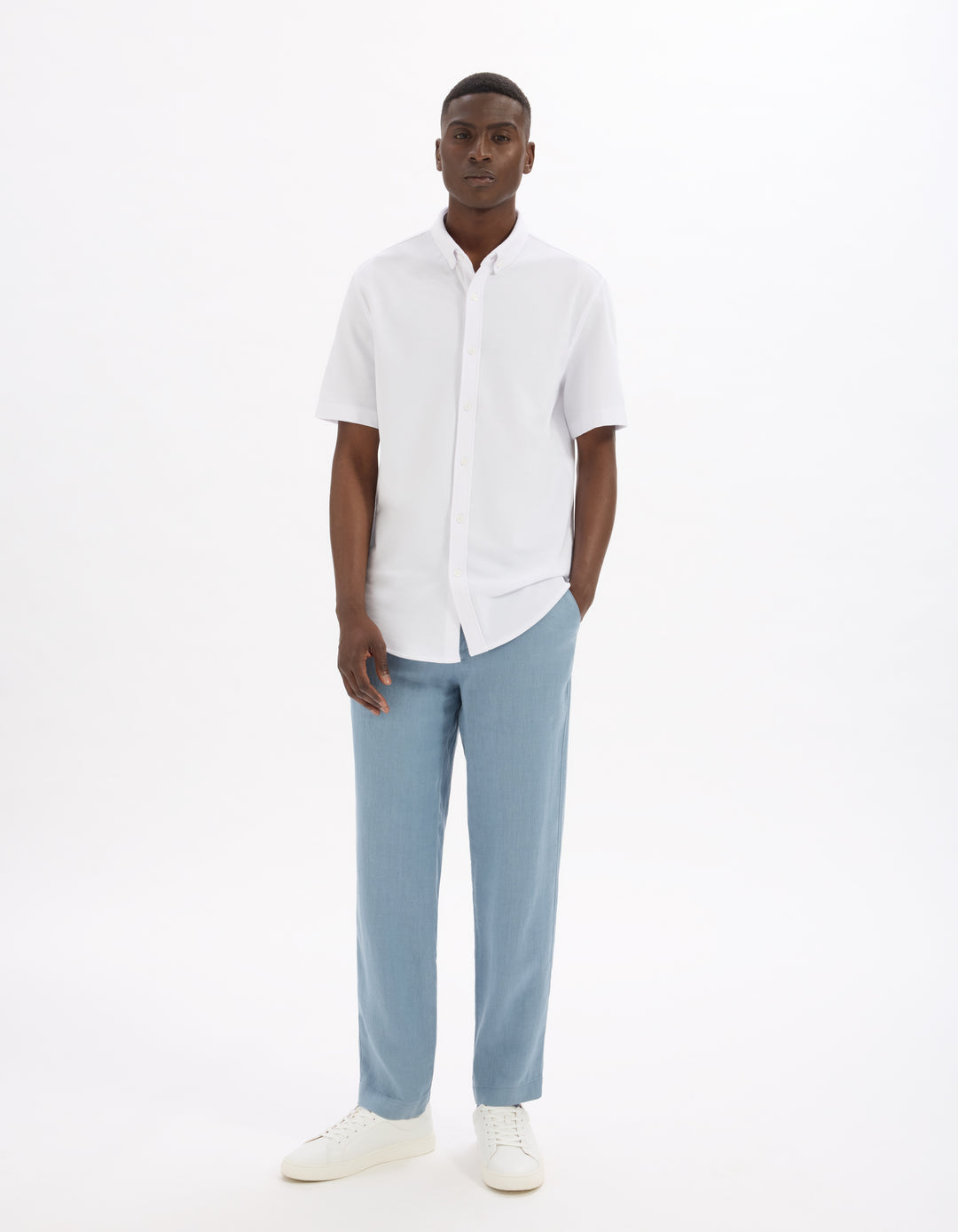 Regular chemise in stretch cotton