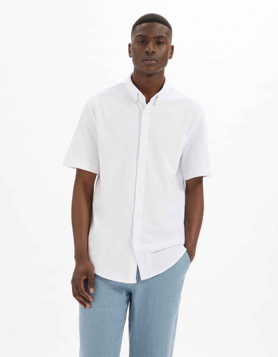 Regular chemise in stretch cotton