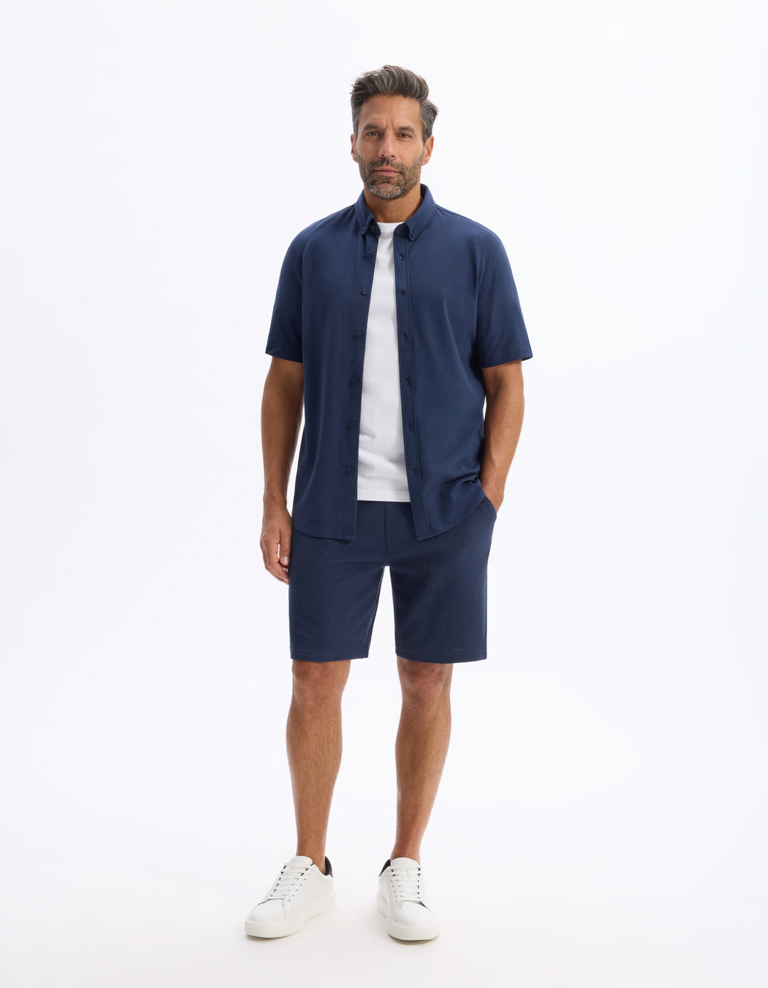 Regular chemise in stretch cotton