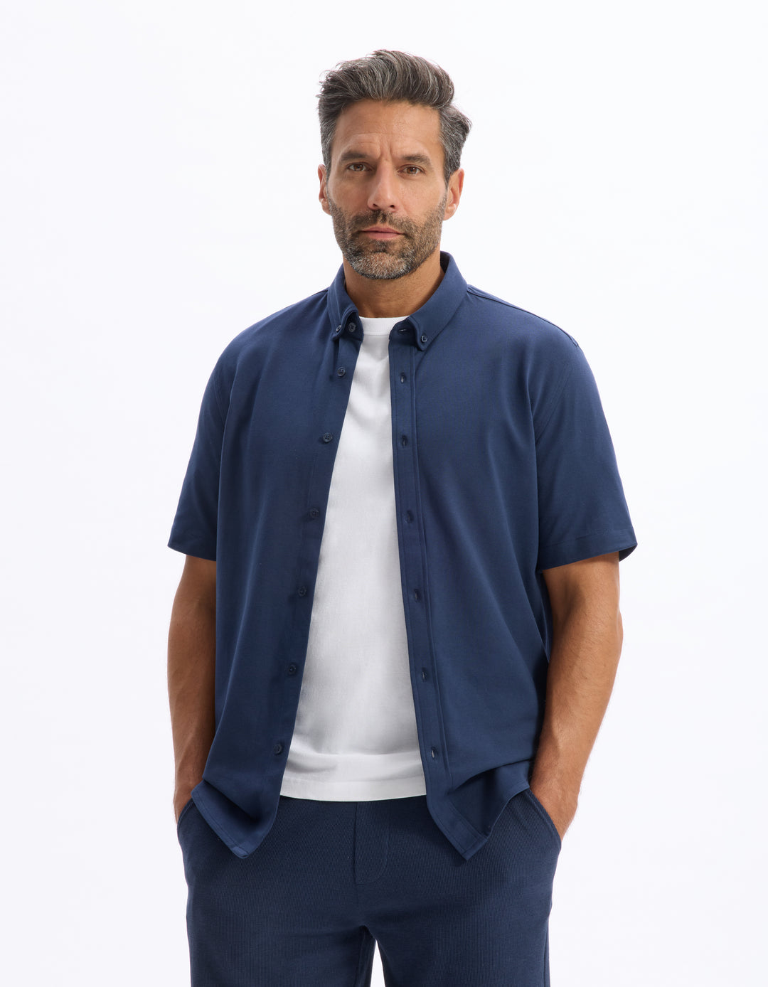 Regular chemise in stretch cotton