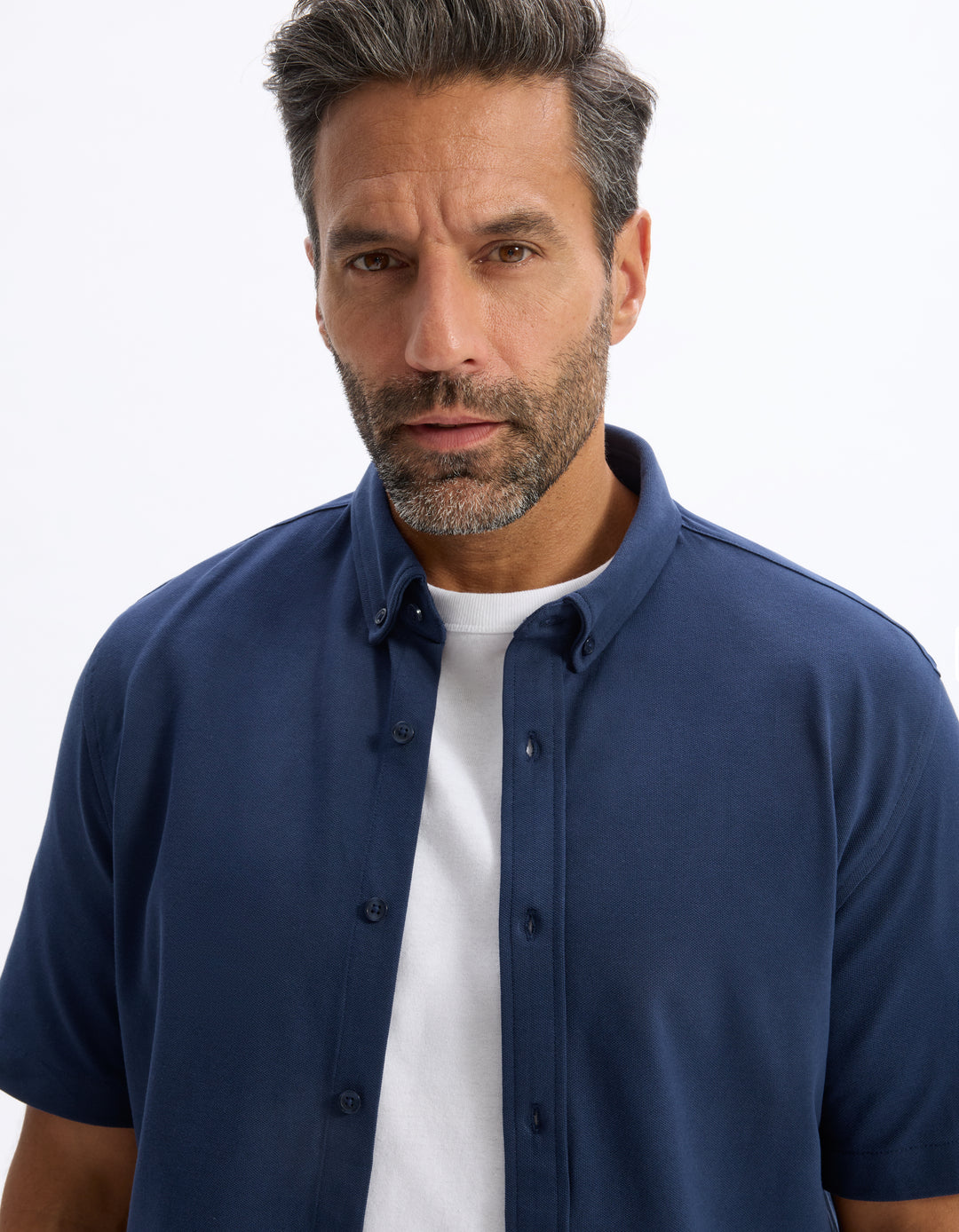 Regular chemise in stretch cotton