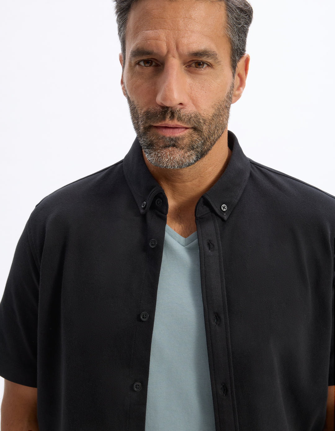 Regular chemise in stretch cotton