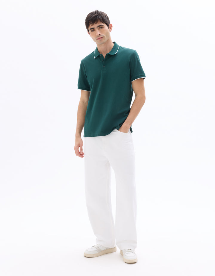 Men - Knitted - Polo Shirt - Short sleeves