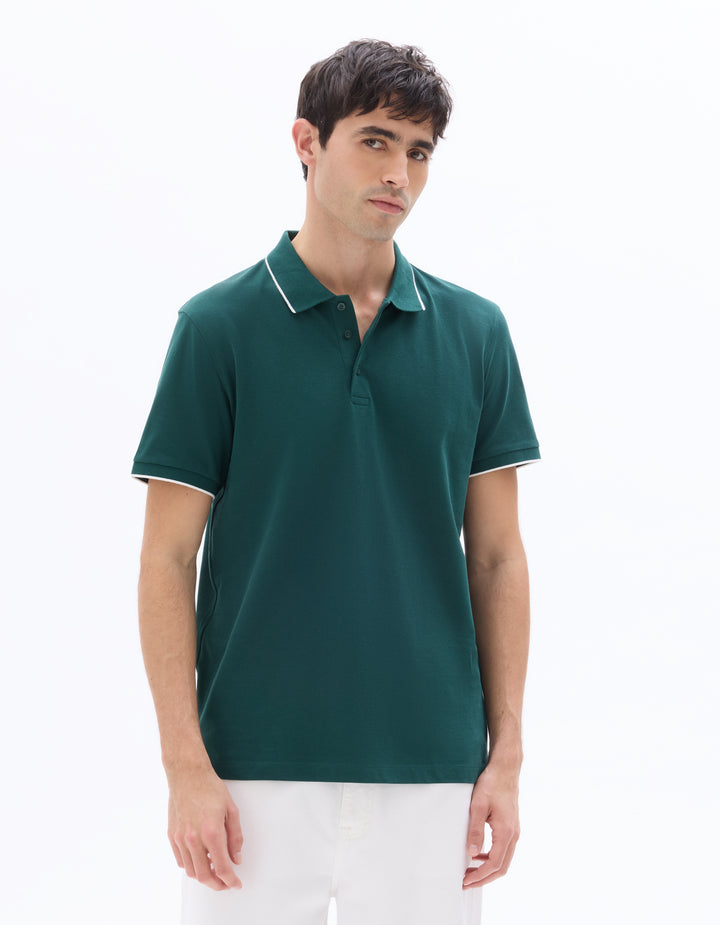 Men - Knitted - Polo Shirt - Short sleeves