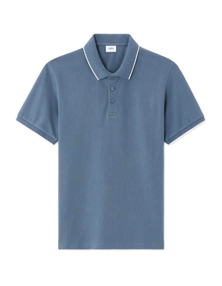 Men - Knitted - Polo Shirt - Short sleeves