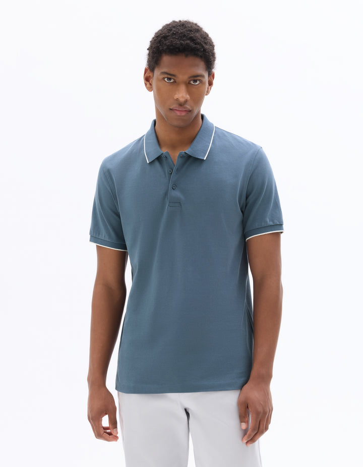 Men - Knitted - Polo Shirt - Short sleeves