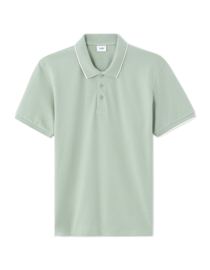 Men - Knitted - Polo Shirt - Short sleeves