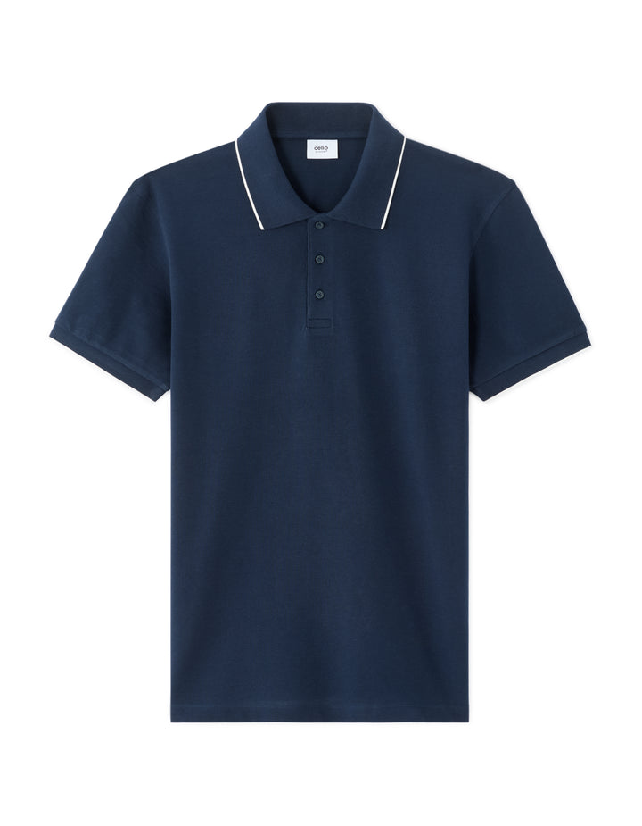 Men - Knitted - Polo Shirt - Short sleeves