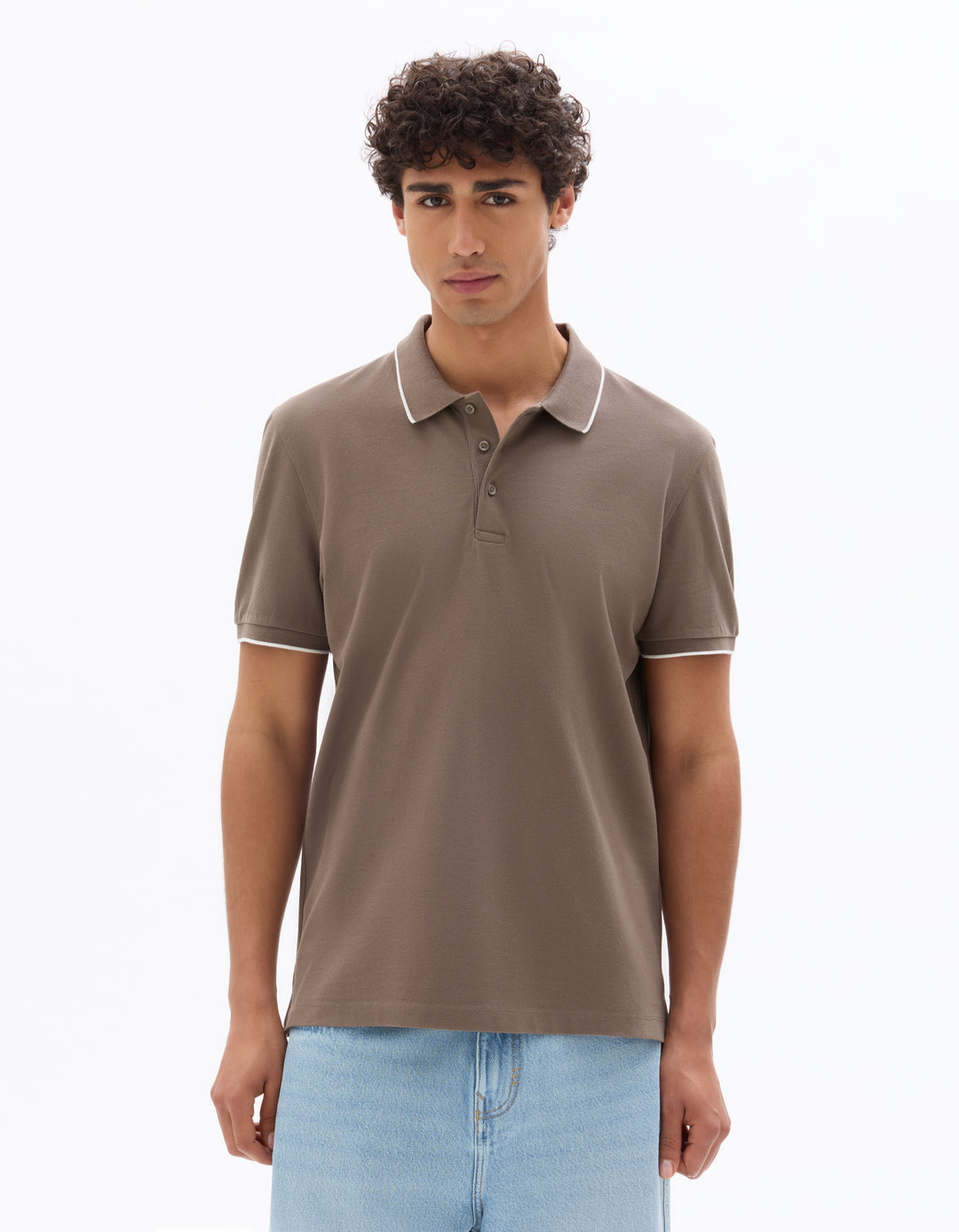 Men - Knitted - Polo Shirt - Short sleeves