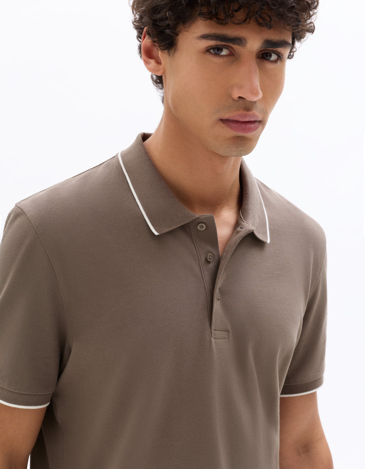 Men - Knitted - Polo Shirt - Short sleeves
