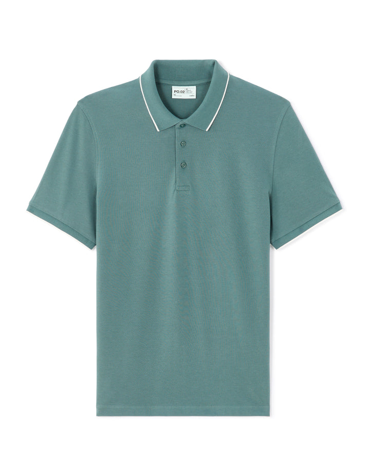 Dark Blue Regular Fit 100% Cotton Piqu Polo